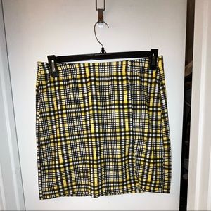 Yellow plaid Mini skirt